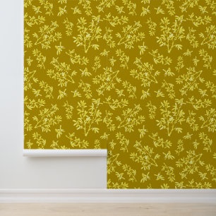 Papel Pintado Oro verde de espina negra