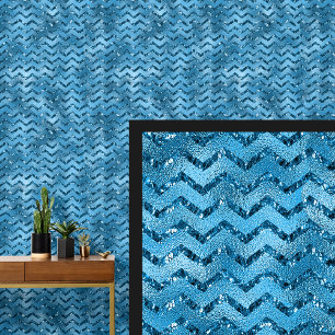 Papel Pintado Oscuro Agua Azul Azul Brillante Aspecto Zig Zag St