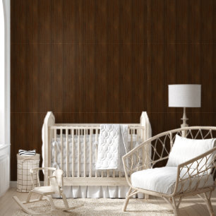 Papel Pintado Oscuro Walnut Brown Bamboo Madera Grain Look