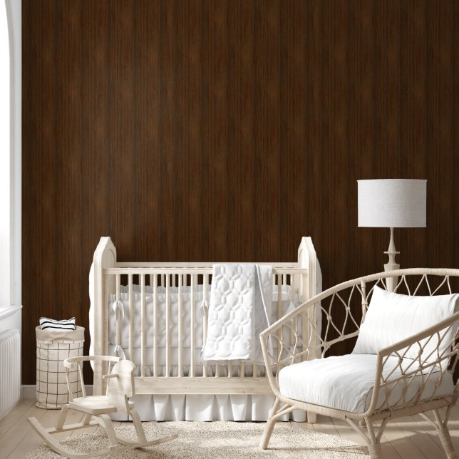 Papel Pintado Oscuro Walnut Brown Bamboo Madera Grain Look (Niños)