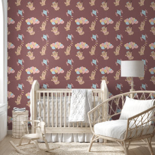 Papel Pintado Osito de bebé lindo y globos