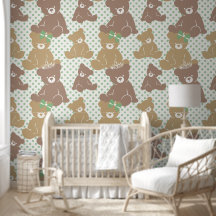 Ositos de peluche con coronas y lazos en Nursery S