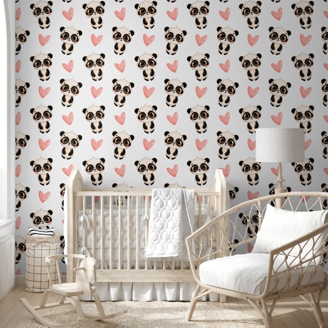 Papel Pintado Oso de panda de chicas cortos (Niños)