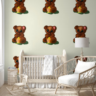 Papel Pintado Oso lindo con miel