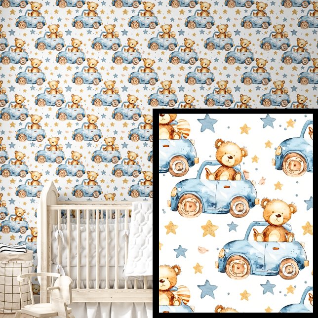 Papel Pintado Osos de peluche en coches azules (Subido por el creador)