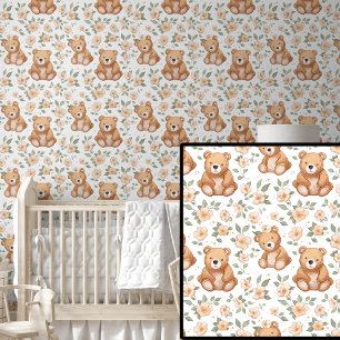 Papel Pintado Osos de peluche marrón en guardería