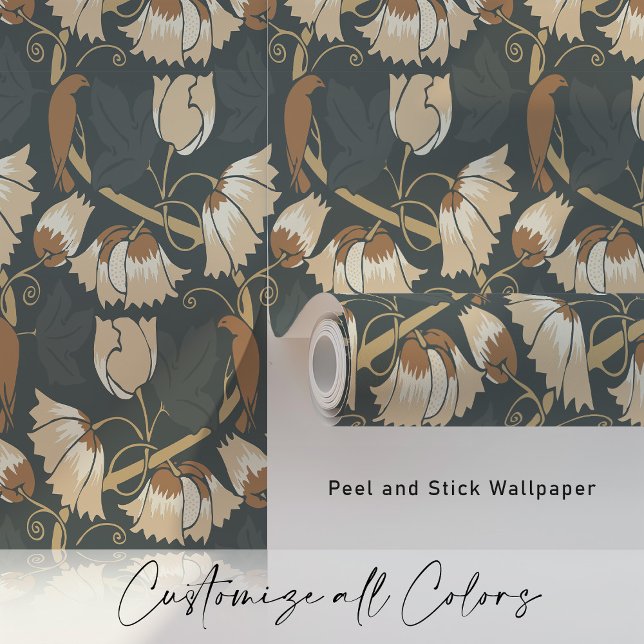 Papel Pintado Otoño Elegancia Aves y Vides (Subido por el creador)