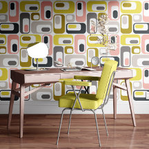 Óvalos Mod Retro Amarillo Mostaza Rosa Gris Beige