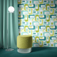 Óvalos Mod Retro Manzana Verde Verde Acuático Azul