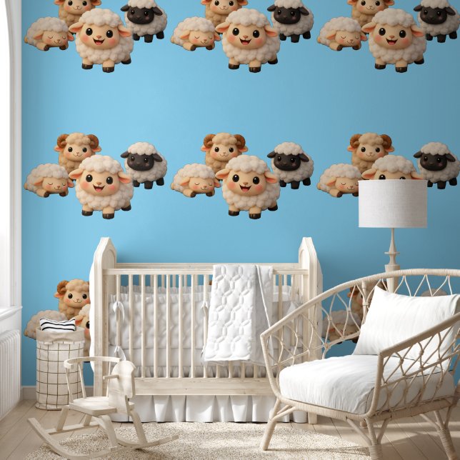 Papel Pintado Ovejas lindas  (Niños)