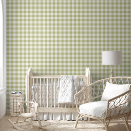 Papel Pintado País francés Meadow Gingham - cigala verde sabia.