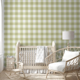 Papel Pintado País francés Meadow Gingham - cigala verde sabia.