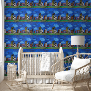 Papel Pintado Paisaje urbano "Arte por niños"