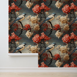 Papel Pintado Pájaro azul victoriano Boho sendero georgiano