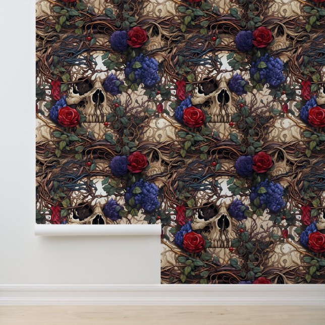 Papel Pintado Pájaro azul victoriano Boho sendero georgiano (Solicitud)