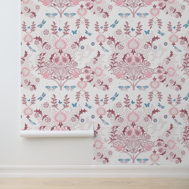 Papel Pintado Paleta rosa William Morris Design (Solicitud)
