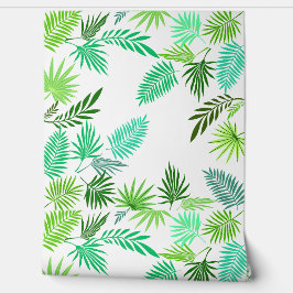 Papel Pintado Palm Leaves Peel y Stick Tropical moderno verde