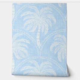 Papel Pintado Palm Trees in Soft Blue Tropical Coastal