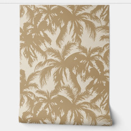 Papel Pintado Palm Tropical deja arena y crema