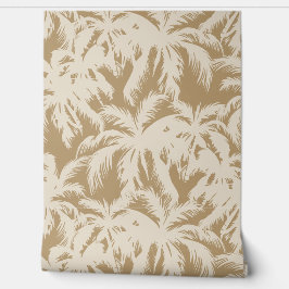 Papel Pintado Palm Tropical deja crema y arena