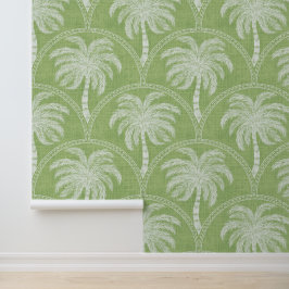 Papel Pintado Palmeras blancas en un suave entorno costero tropi