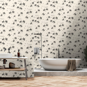 Papel Pintado Palmeras de arena rosa