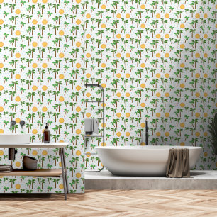 Papel Pintado Palmeras y solárium en el baño