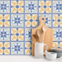 Palo de protección del patrón de mosaico azul amar