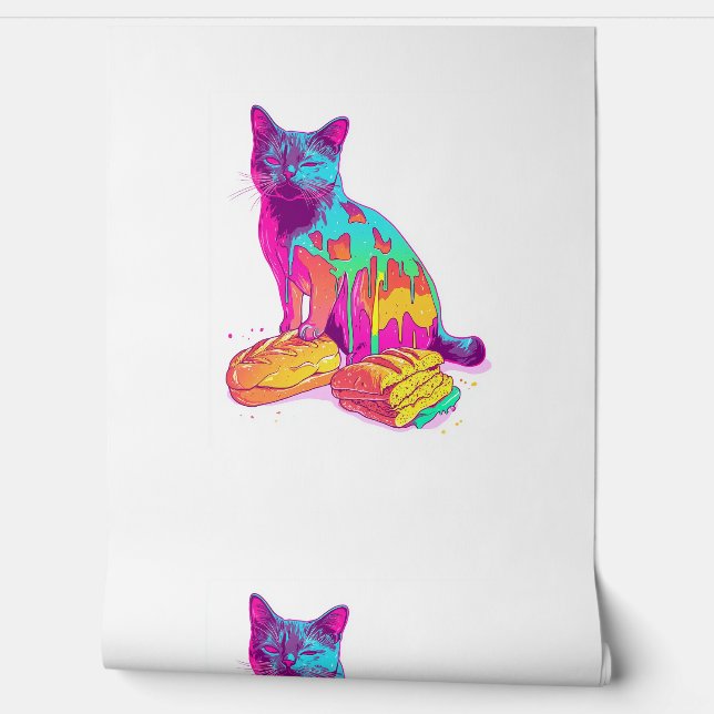 Papel Pintado Pan Meowphosis - Glitchy Funny Cat Meme (Desenrollar)