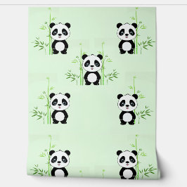 Papel Pintado Panda Bears & Bamboo Design Wallpaper