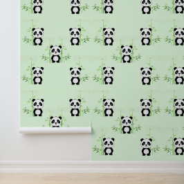 Papel Pintado Panda Bears & Bamboo Design Wallpaper