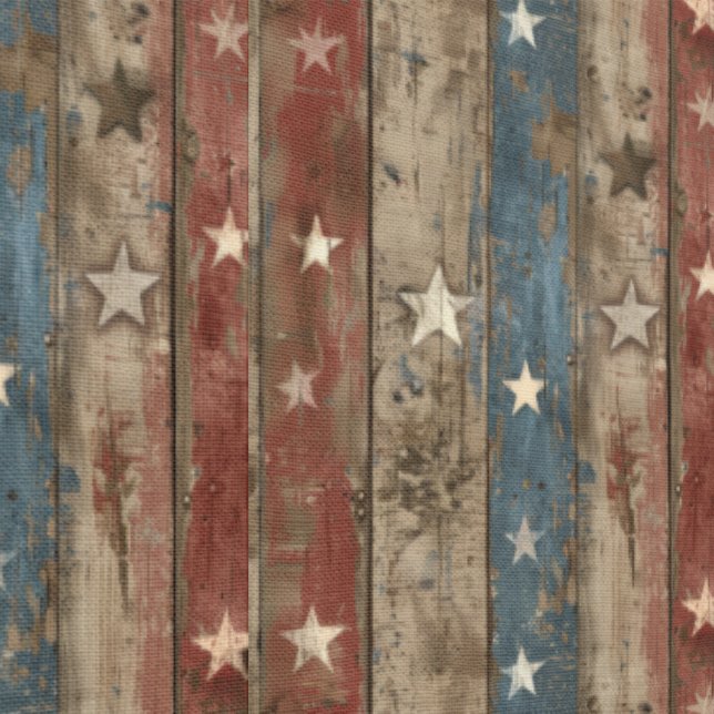 Papel Pintado Panel de madera Retro Weathered Faded Stars & Stri (Costura)