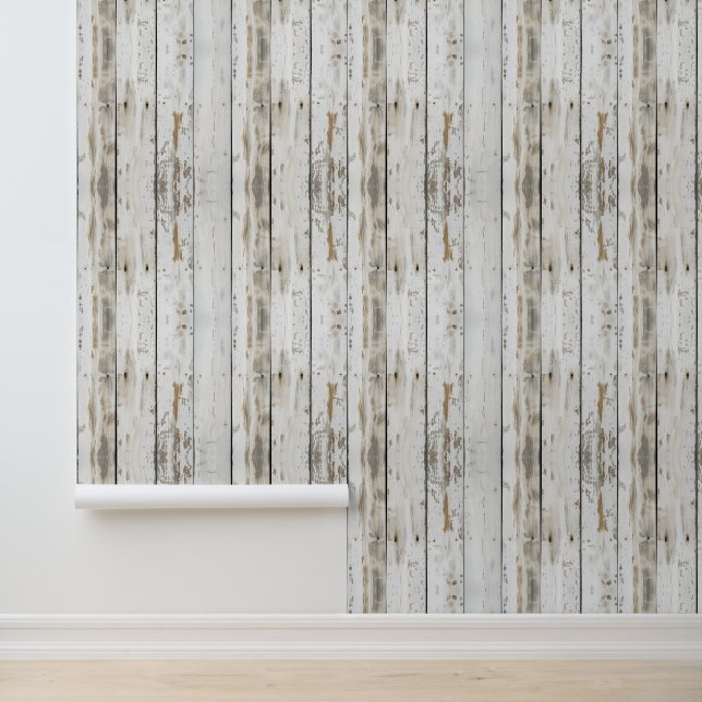 Papel Pintado Panel Faux Rustic Light Wood (Solicitud)