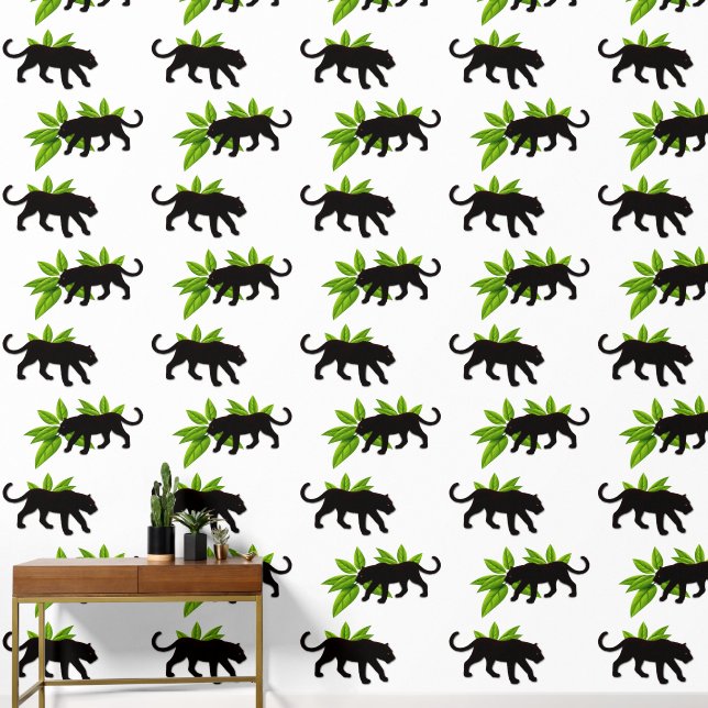 Papel Pintado Pantera negra y helechos (Pasillo)