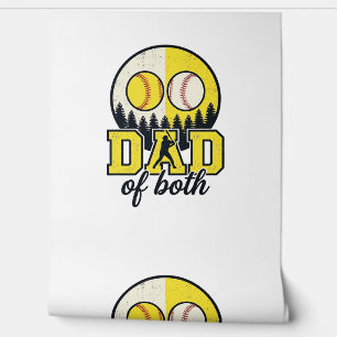 Papel Pintado Papá de béisbol y sóftbol de ambos diseño vectoria