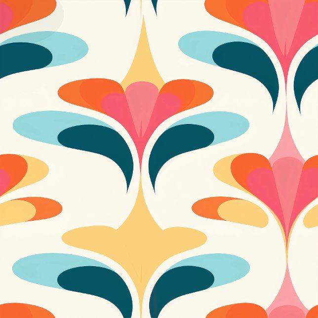 Papel Pintado Papel de escritorio abstracto retro - Diseño de pa (Retro meets modern in this vibrant abstract wallpaper. Bright, groovy shapes in bold colors create t)