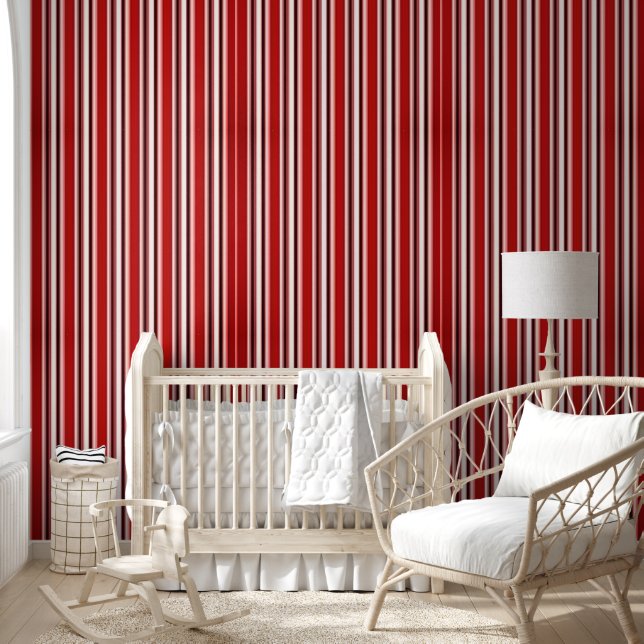 Papel Pintado Papel de escritorio Borgoña y franja blanca (Niños)