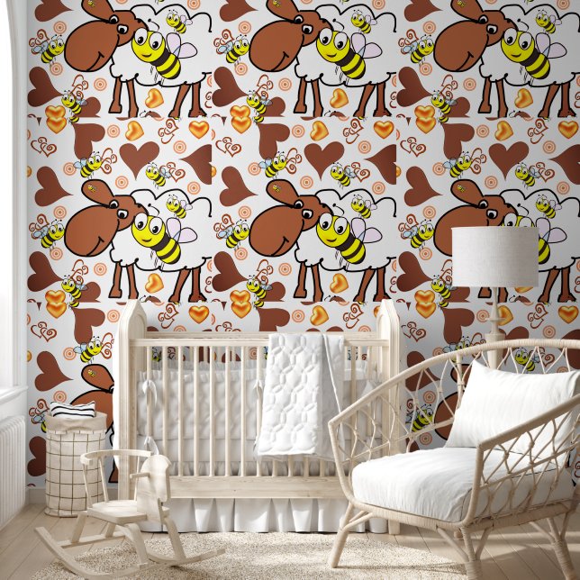 Papel Pintado Papel de escritorio ovino y abejorro (Niños)