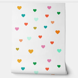 Papel Pintado Papel de fondo del patrón del corazón colorido