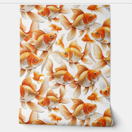 Papel Pintado Papel de fondo y cortina de patrón de pez dorado