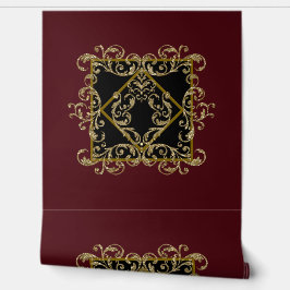 Papel Pintado Papel elegante negro y burdeos