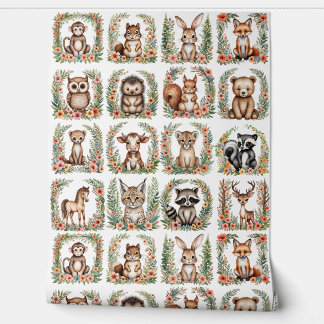 Papel Pintado Papel mural de énfasis animal en el bebé de Woodla