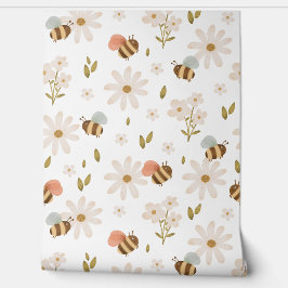 Papel Pintado Papel tapiz de abejas y flores para bebés