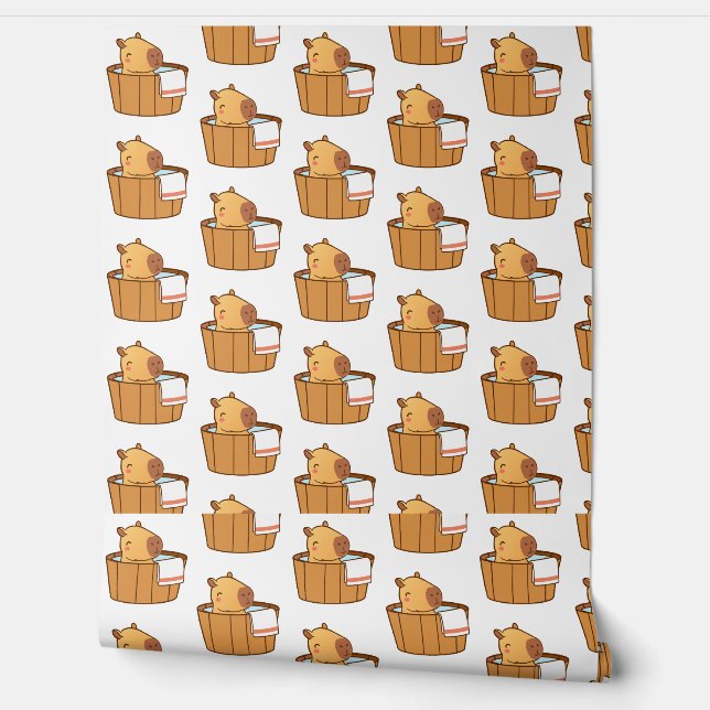 Papel Pintado Papel tapiz de Capybara - Bebé estético Capybara (Desenrollar)