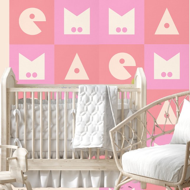 Papel Pintado papel tapiz de decoración de guardería rosa con no (Subido por el creador)