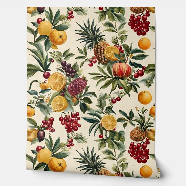 Papel Pintado Papel tapiz de frutas exóticas - Decoración tropic (Desenrollar)
