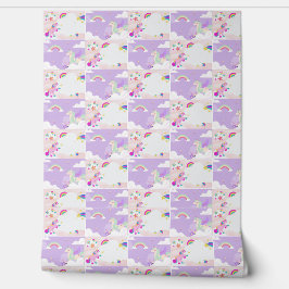 Papel Pintado papel tapiz de unicornio en papel tapiz rosa de fu