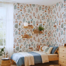 Papel pintado para guardería boho neutro con arcoí
