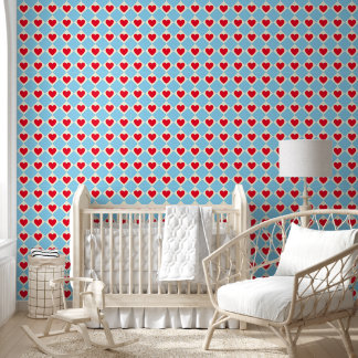 Papel Pintado para Guardería Corazón Rojo