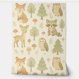 Papel pintado para habitación de animales del bosq